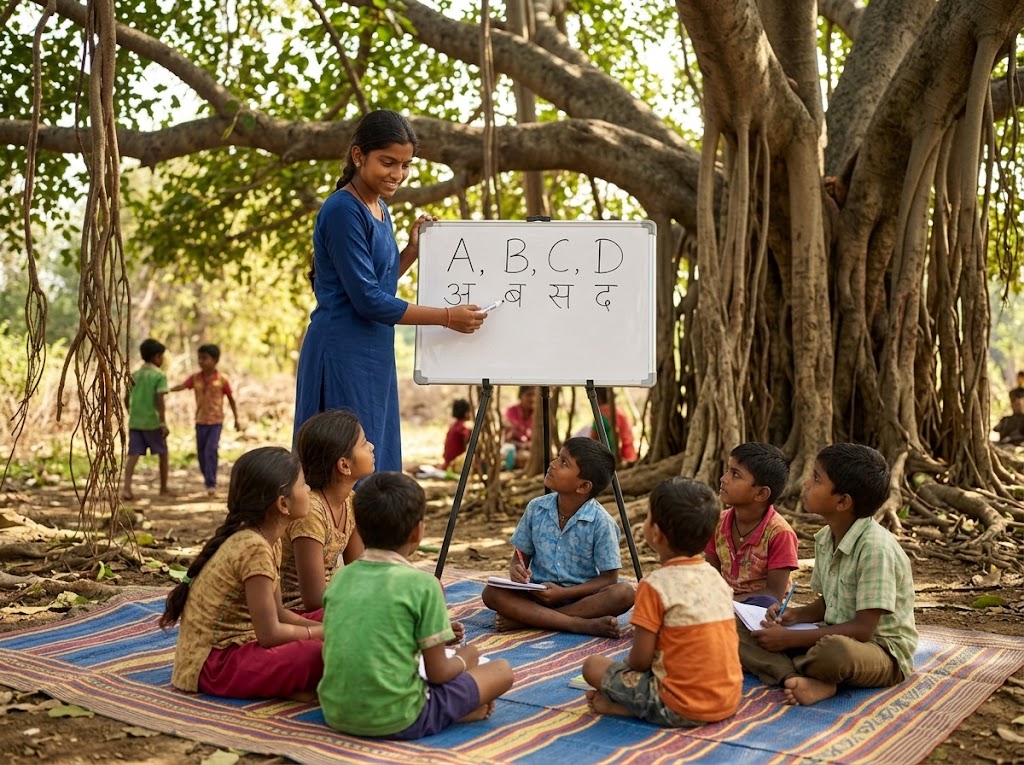 Volunteer Teaching Alphabets